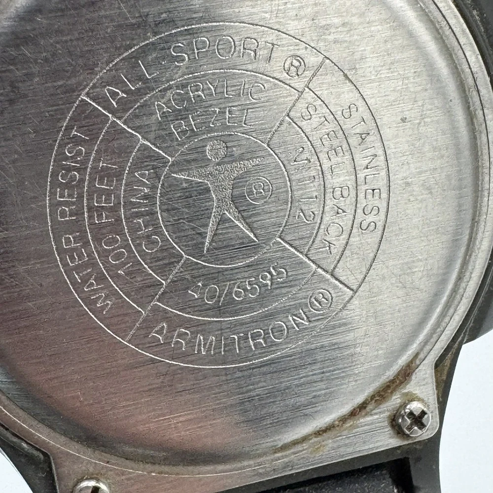 ARMITRON Instalite All Sport Wristwatch 100R Needs Battery Untested